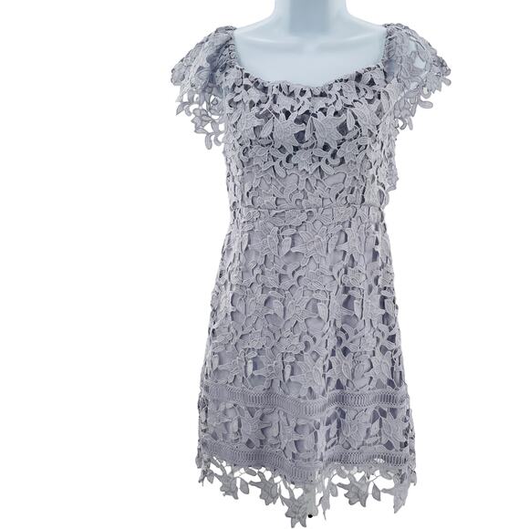 ASTR the Label Lavender Lace Overlay Off the Shoulder Party Dress Women Sz M NWT - Picture 2 of 11